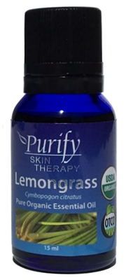 Certified Organic & Wildcrafted Premium Lemongrass Essential Oil by Purify Skin Therapy