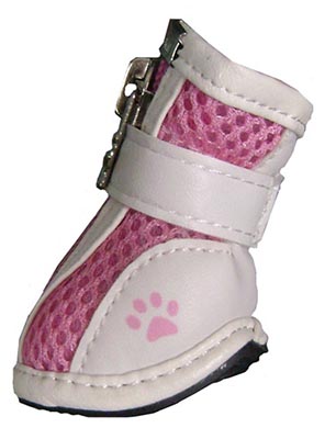 Pink Protective Mesh and Faux Leather Dog Shoes - Summer Kixx by