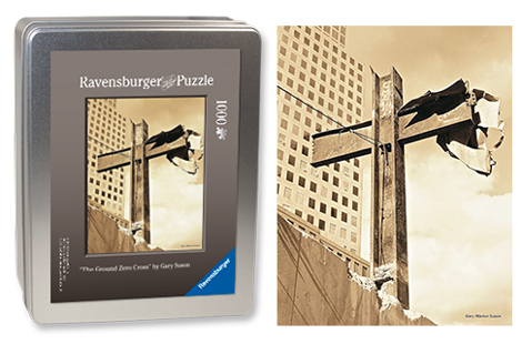 â€œThe World Trade Center Crossâ€ Puzzle<br/> 1000-Pieces in a Collectorâ€™s Tin<br/>  Final Size: 27 in. x 20 in.<br/>  Ravensburger Puzzles