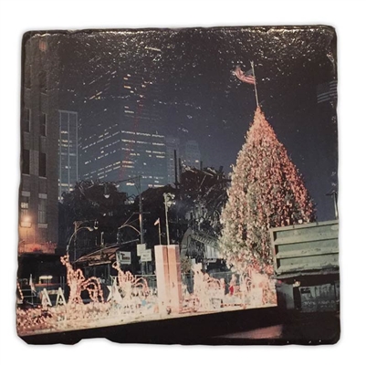 Ground Zero Christmas Tree Marble Coaster Set