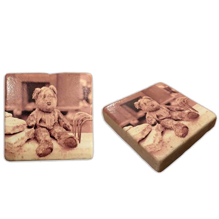 The Muddy Teddy Bear Italian Marble Magnet