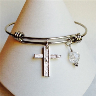 Ground Zero Cross Bracelet with Swarovski Crystal