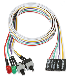 HighSpeed PC's ATX Power Wire - Mini power/reset switches & PWR/HDD LED's on a ribbon cable