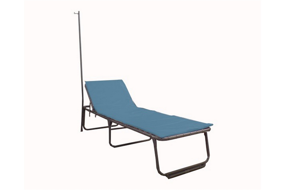 F-EM-26221-100 - ECONOMY PORTABLE FIELD HOSPITAL BED / COT WITH FR MATTRESS & IV POLE