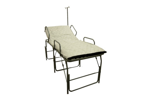 F-EM-262A-SR100 - ECONOMY PORTABLE FIELD HOSPITAL BED / COT WITH FR MATTRESS & IV POLE