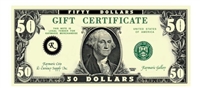 Gift Certificate $50 Gift Card for Use on Any of our Products or Services