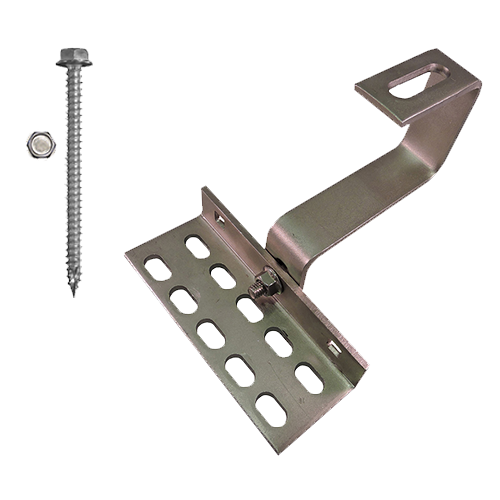 QuickBOLT 17600 180Â° All Tile Roof Hook Kit w/ 9mm Adjustable Height For Bottom Mount Rails & 5/16 x 3-inch Screws