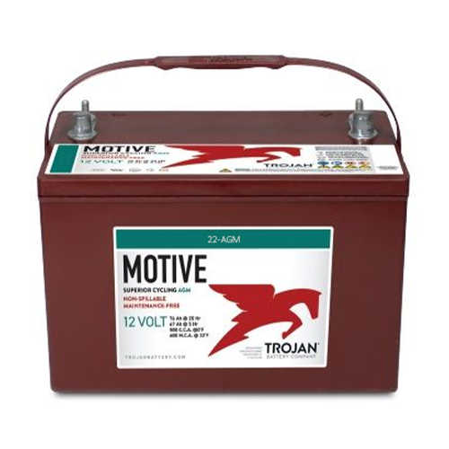 Trojan Motive 22-AGM 50Ah 12VDC Group 22 Deep-Cycle AGM Battery