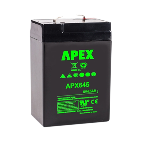 Apex APX645 4.5Ah 6VDC Rechargeable Sealed Lead Acid Battery