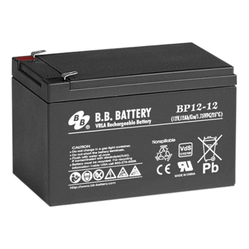 B.B. Battery BP Series BP12-12 12Ah 12VDC VRLA Rechargeable AGM Battery