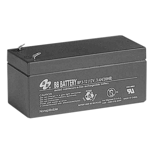 B.B. Battery BP Series BP3-12 3Ah 12VDC VRLA Rechargeable AGM Battery