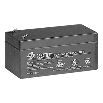 B.B. Battery BP Series BP3.6-12 3.6Ah 12VDC VRLA Rechargeable AGM Battery