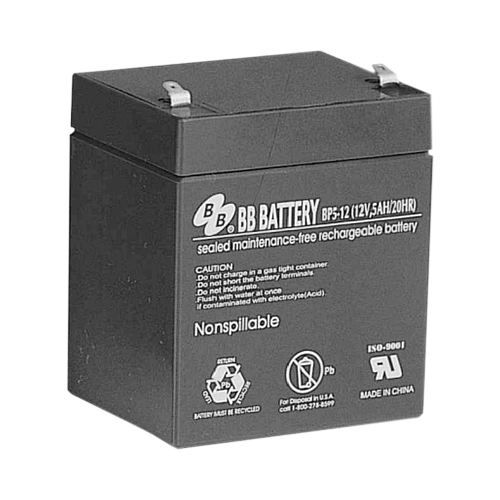 B.B. Battery BP Series BP5-12 5Ah 12VDC VRLA Rechargeable AGM Battery