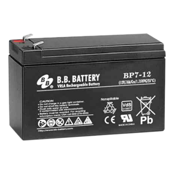 B.B. Battery BP Series BP7-12 7Ah 12VDC VRLA Rechargeable AGM Battery