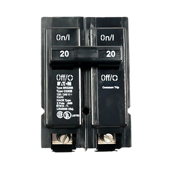 Enphase Enpower BRK-20A-2P-240V-B 20A 240VAC Dual Pole Eaton BR Circuit Breaker w/ Hold-Down Support