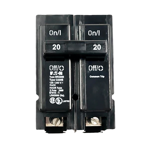 Enphase Enpower BRK-20A-2P-240V-B 20A 240VAC Dual Pole Eaton BR Circuit Breaker w/ Hold-Down Support