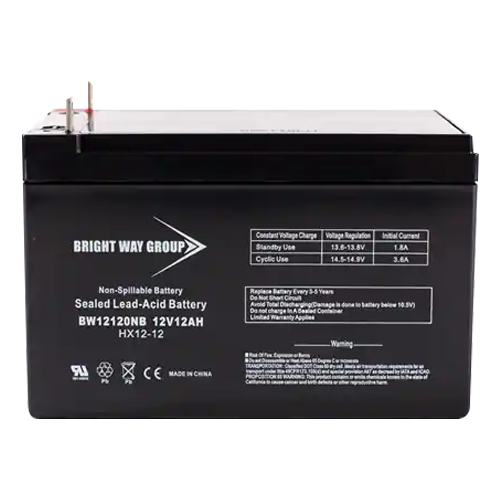 Bright Way Group BW-12120-NB 12Ah 12VDC AGM Sealed Lead Acid Battery