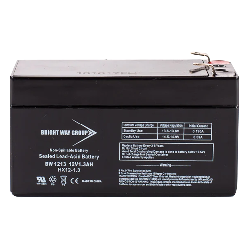 Bright Way Group BW-1213 1.3Ah 12VDC AGM Sealed Lead Acid Battery