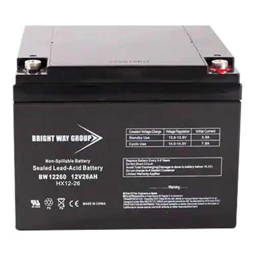 Bright Way Group BW-12260-IT 26Ah 12VDC AGM Sealed Lead Acid Battery