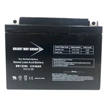 Bright Way Group BW-12260-NB 26Ah 12VDC AGM Sealed Lead Acid Battery