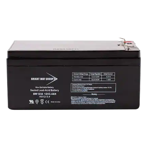 Bright Way Group BW-1234 3.4Ah 12VDC AGM Sealed Lead Acid Battery