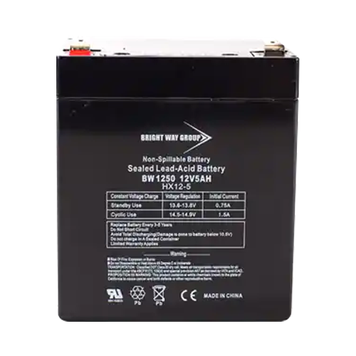 Bright Way Group BW-1250-F1 5Ah 12VDC AGM Sealed Lead Acid Battery