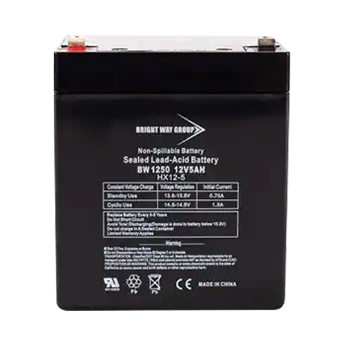 Bright Way Group BW-1250-F2 5Ah 12VDC AGM Sealed Lead Acid Battery