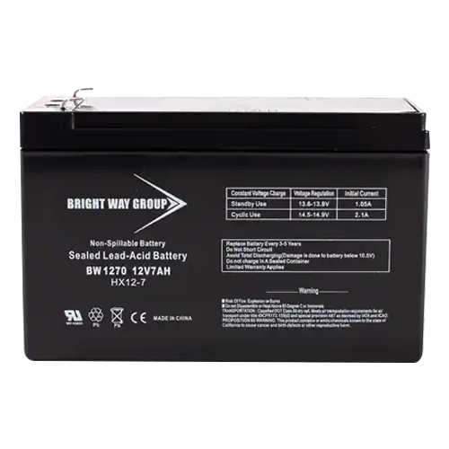 Bright Way Group BW-1270-F1 7Ah 12VDC AGM Sealed Lead Acid Battery