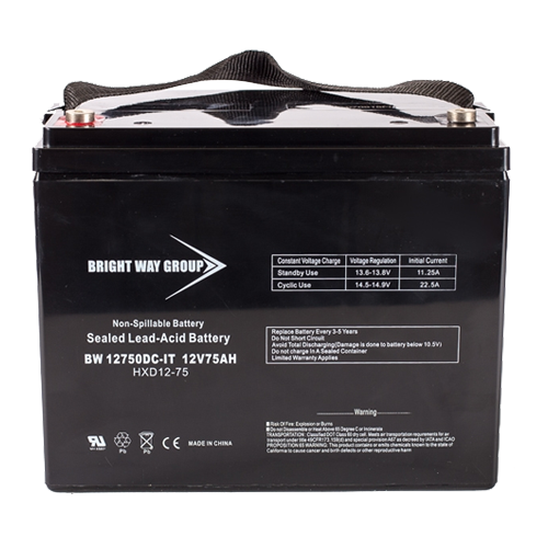 Bright Way Group BW-12750-DT-Group24 75Ah 12VDC AGM Sealed Lead Acid Battery