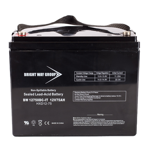 Bright Way Group BW-12750-Z-Group24 75Ah 12VDC AGM Sealed Lead Acid Battery