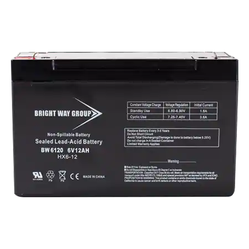 Bright Way Group BW-6120-F1 12Ah 6V AGM Sealed Lead Acid Battery