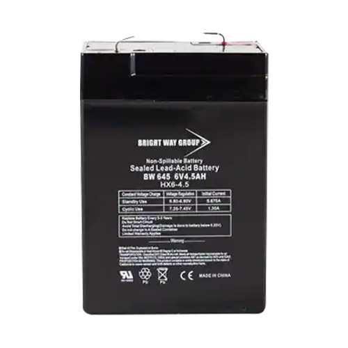 Bright Way Group BW-645 4.5Ah 6VDC AGM Sealed Lead Acid Battery