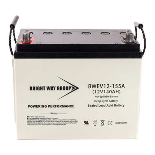 Bright Way Group BW-EV12-155A 155Ah 12VDC AGM Sealed Lead Acid Battery
