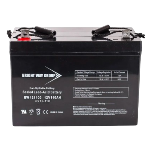 Bright Way Group BW121100-NB 110Ah 12VDC AGM Sealed Lead Acid Battery