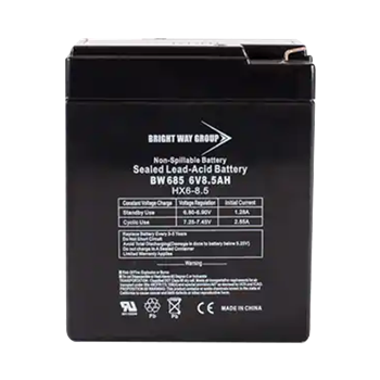 Bright Way Group BW685-F1 8.5Ah 6VDC AGM Sealed Lead Acid Battery