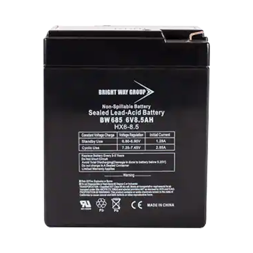 Bright Way Group BW685-F1 8.5Ah 6VDC AGM Sealed Lead Acid Battery