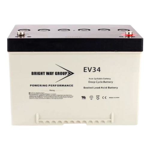 Bright Way Group BWEV34A 65Ah 12VDC AGM Sealed Lead Acid Battery w/ Left Positive Terminal