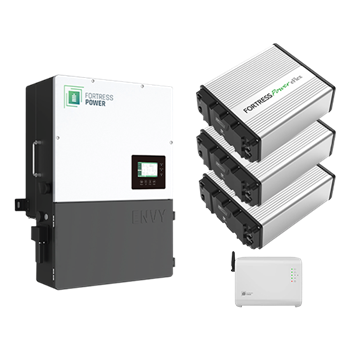 Fortress Power ENVY-10KW-3EFLEX-GBM Indoor Bundle w/ 10kW Envy Hybrid Inverter, (3) 5.4kWh eFlex Lithium Batteries & Guardian Battery Monitor