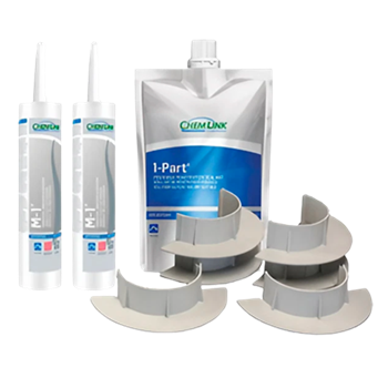 Chem Link F1351WHNP 9inch White E-Curb Round Kit (2 Curbs With Sealants) - TPO Primer Not Included