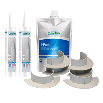 Chem Link F1354WHNP 4inch White E-Curb Round Kit (4 Curbs With Sealants)  - TPO Primer Not Included