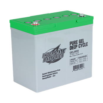 Interstate Batteries GEL0055 50Ah 12VDC Pure GEL Deep Cycle Battery w/ Insert Terminal