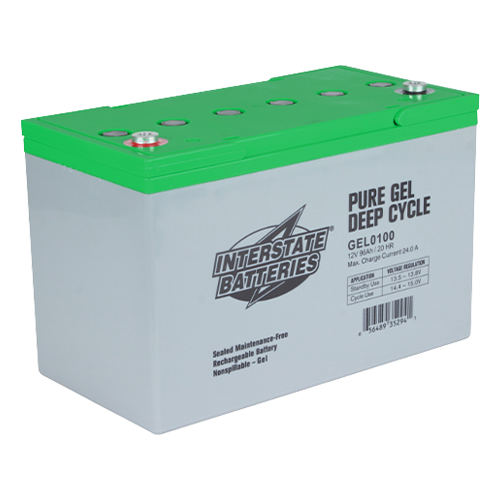 Interstate Batteries GEL0100 100Ah 12VDC Pure GEL Deep Cycle Battery w/  Insert Terminal