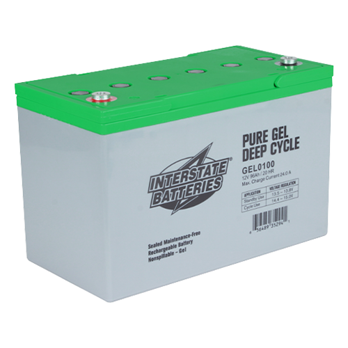 Interstate Batteries GEL0100 100Ah 12VDC Pure GEL Deep Cycle Battery w/ Insert Terminal