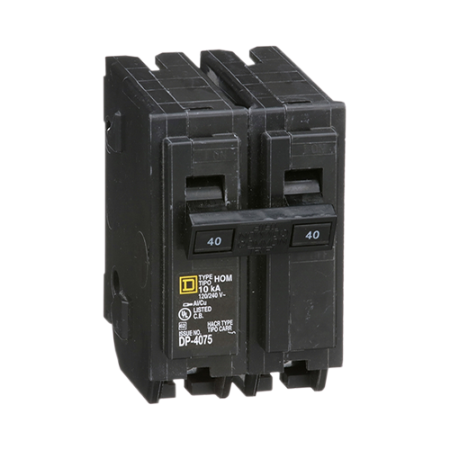 Square D Homeline HOM240 40A 120/240VAC Dual-Pole Standard Type Plug In Miniature Circuit Breaker