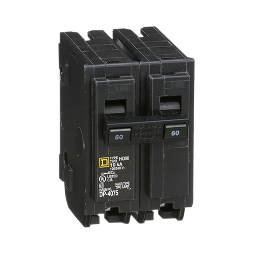 Square D Homeline HOM260 60A 120/240VAC Dual-Pole Standard Type Plug In Miniature Circuit Breaker