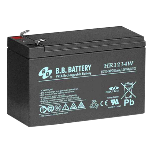B.B. Battery HR/SHR Series HR1234W 7Ah (10hr) 12VDC VRLA Rechargeable AGM Battery