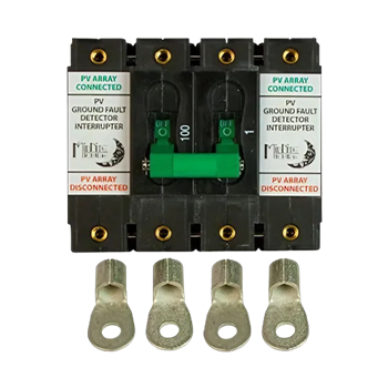 MidNite Solar MNDC-GFP100RT-2P 100A 150VDC Non-Polarized 2-Pole Ground Fault Protector Circuit Breaker