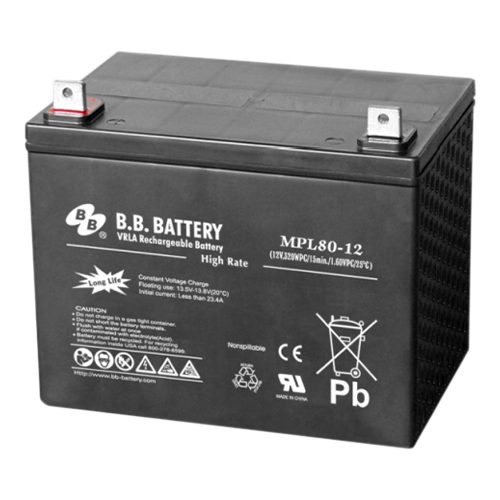 B.B. Battery MPL Series MPL80-12S 78Ah (10hr) 12VDC VRLA Rechargeable AGM Battery