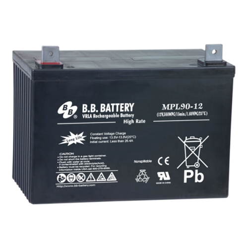 B.B. Battery MPL Series MPL90-12S 88Ah (10hr) 12VDC VRLA Rechargeable AGM Battery