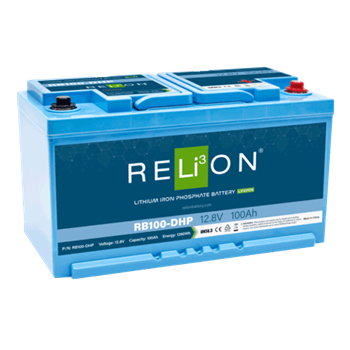 RELiON HP-Series RB100-DHP 100Ah 12VDC DIN High Peak Performance Lithium Iron Phosphate (LiFePO4) Battery
